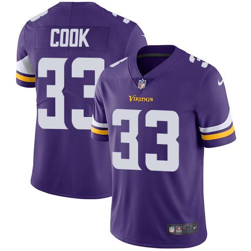 Men 2019 Minnesota Vikings #33 Cook purple Nike Vapor Untouchable Limited NFL Jersey